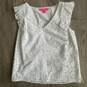 Lilly Pulitzer eyelet white top
